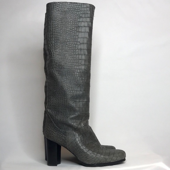 grey crocodile boots